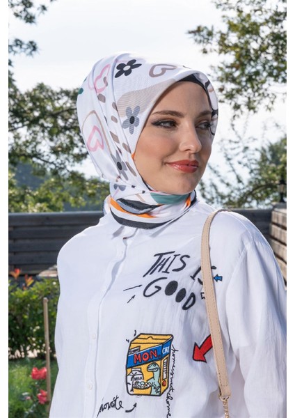 Lost Twill Eşarp Beyaz modelleri