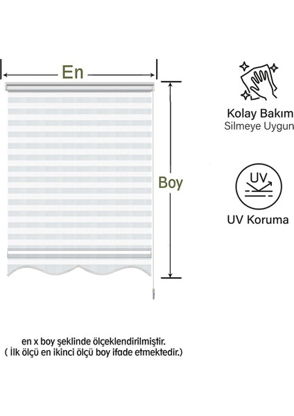 Beyaz Dilimli Zebra Perde