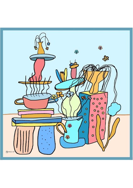 Nemesis Twill Eşarp Mavi