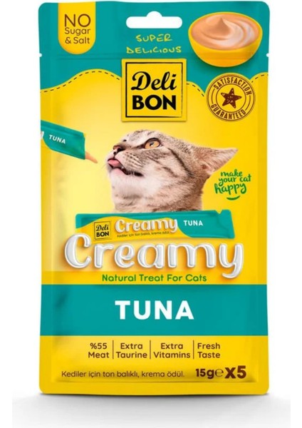 Creamy Kedi Ödül Maması Ton Balıklı 15GR 5li Paket