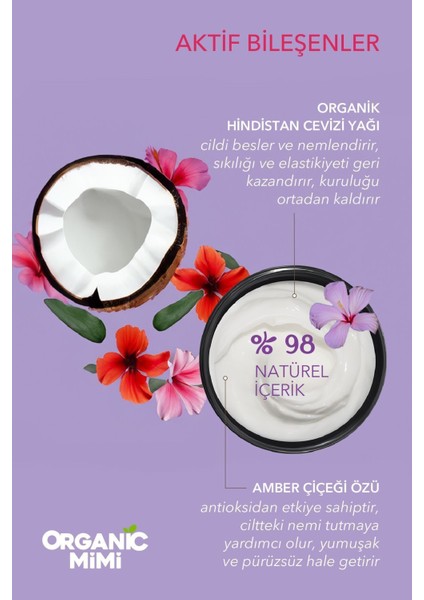 Vücut Kremi Nemlendirici Hindistan Cevizi ve Hibiskus, Vücut Losyonu, 200 ml Body Conditioner