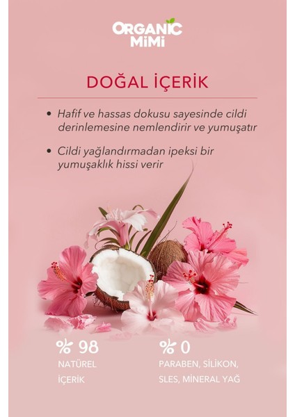 Vücut Kremi Nemlendirici Hindistan Cevizi ve Hibiskus, Vücut Losyonu, 200 ml Body Conditioner