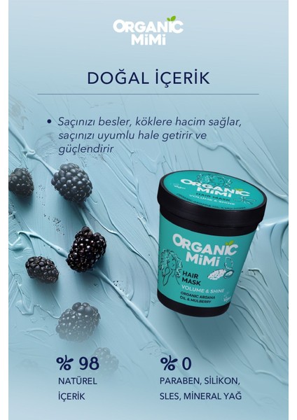 Saç Bakım Maskesi Nemlendirici Besleyici, Argan Yağı Ve Dut Özlü Hacim Ve Parlaklık, 200 ml