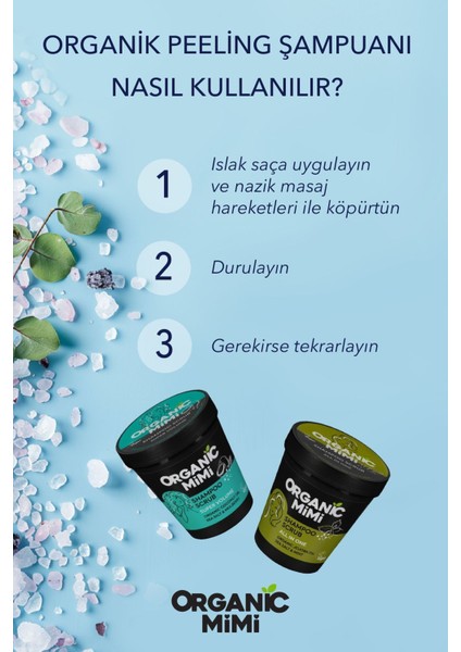 Süper Hacim Deniz Tuzu ve Dut Peeling Şampuan Organik, Kepek Önleyici Saç Dökülmesine Karşı, 280 G