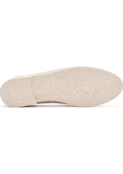 Kadın Krem Deri Maskülen Loafer 24SFD2021FT
