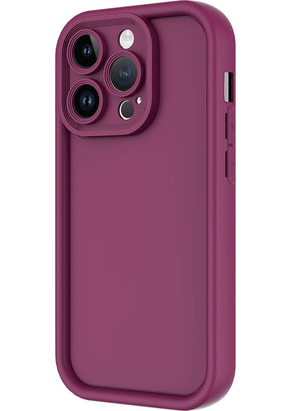 iPhone 14 Pro Uyumlu Prl Kılıf Kamera Korumalı Zore Ananas Kapak-Mürdüm modelleri