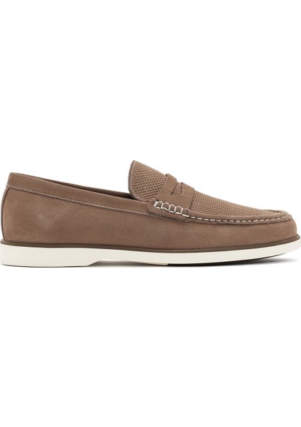 Erkek Vizon Nubuk Deri Casual Loafer 24SFD6014V3