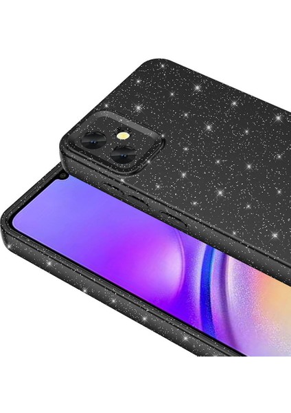 Samsung Galaxy A05 Uyumlu Prl Kılıf Kamera Korumalı Simli Lüks Zore Koton Kapak-Gümüş