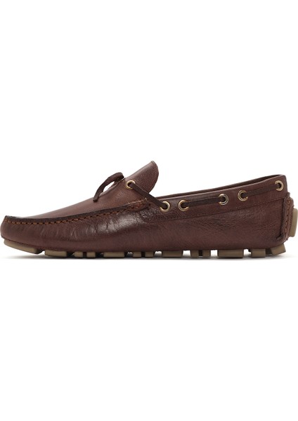 Erkek Kahverengi Deri Comfort Loafer 24SFD673318