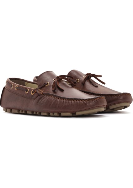 Erkek Kahverengi Deri Comfort Loafer 24SFD673318