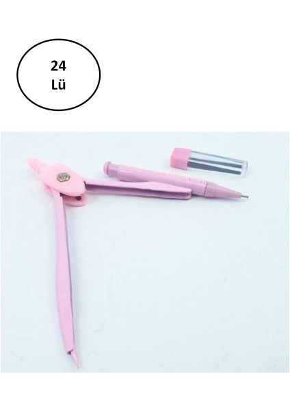 Tgb Pembe Renk Metal Pergel 24'lü