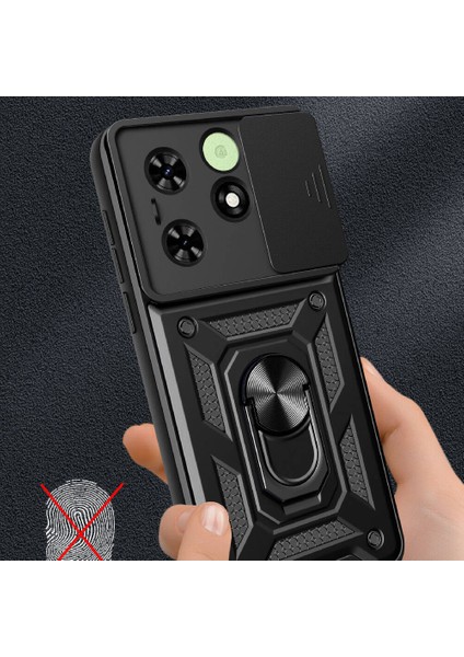 Tecno Spark Go 2024 Uyumlu Prl Kılıf Magnetik Standlı Kamera Korumalı Zore Sürgülü Vega Kapak-Mavi