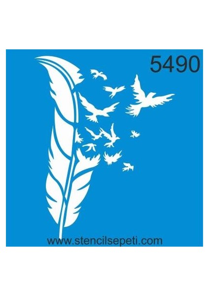 - Tüy Deseni Boyama Şablonu