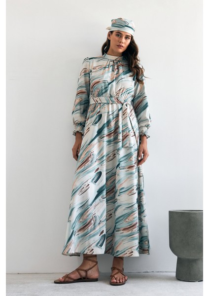 Aura Desenli Elbise - Mint fırsatları