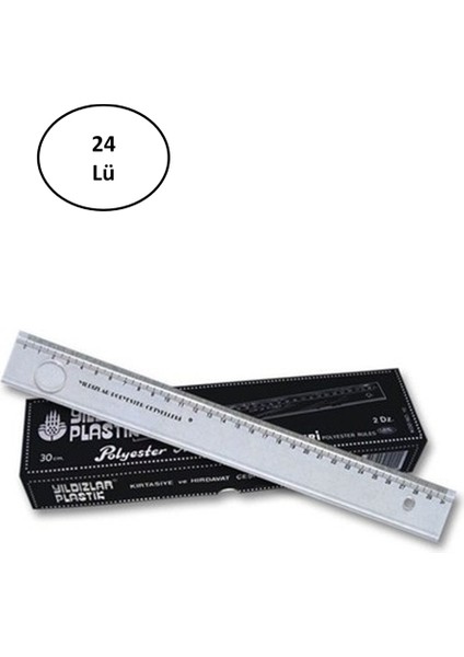 Mercekli Cetve 30 cm Cetvel 24'lü