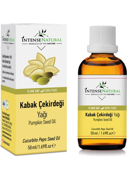 Intense Natural Kabak Çekirdeği Yağı Soğuk Sıkım 50 ml Pumpkin Seed Carrier Oil