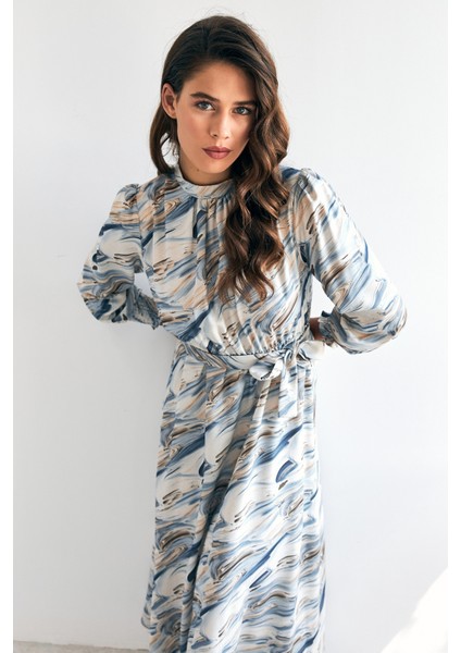 Aura Desenli Elbise - Indigo modelleri