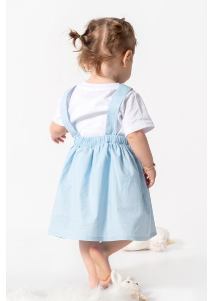Kız Çocuk Kız Bebek %100 Pamuk Mavi Yazlık Elbise Saç Bandı Hediyeli Doğumgünü Düğün Parti Kıyafeti fırsatları