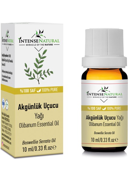 Intense Natural Akgünlük (Sığla) Uçucu Yağı 10 ml %100 Saf ve Doğal Ak Günlük Olibanum Essential Oil