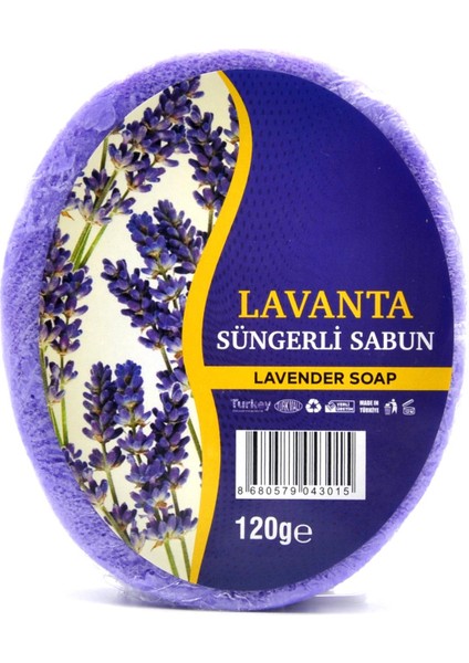 Lavanta Özlü Süngerli Sabun Banyo Duş Sabunu 120 G