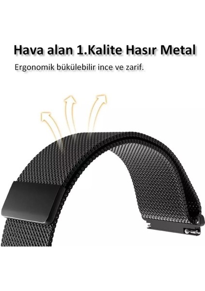 Xiaomi Mi Watch Uyumlu 22MM Metal Hasır Kordon