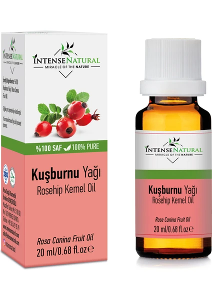 Intense Natural Kuşburnu Çekirdeği Yağı Soğuk Sıkım 20 ml %100 Saf ve Doğal Roseship Seed Carrier Oil