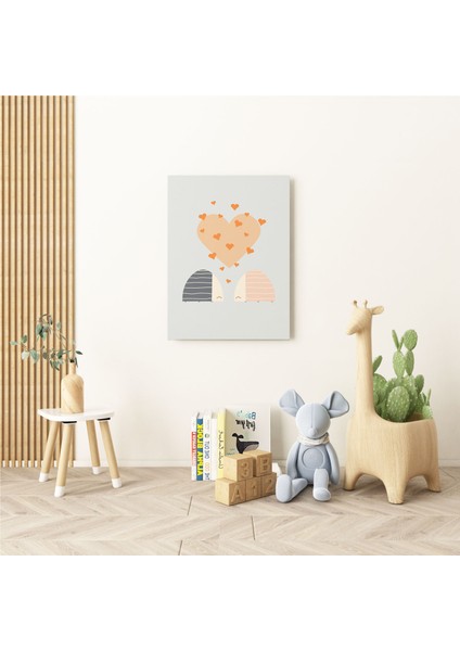 Kalpler Modern Kanvas Tablo - Bebek Odası Dekorasyon - Çocuk Odası Tablo