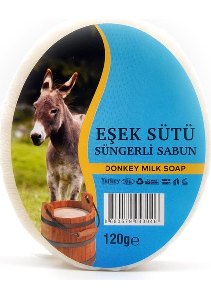 Eşek Sütü Özlü Süngerli Sabun Banyo Duş Sabunu 120 G x 3 Adet