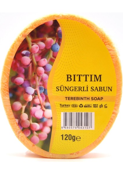 Bıttım Özlü Süngerli Sabun Banyo Duş Sabunu 120 G x 3 Adet