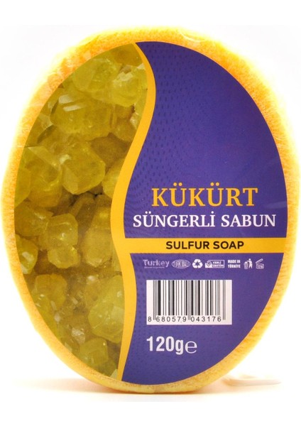 Kükürt Özlü Süngerli Sabun Banyo Duş Sabunu 120 G x 3 Adet