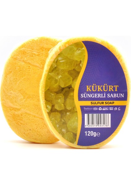 Kükürt Özlü Süngerli Sabun Banyo Duş Sabunu 120 G x 3 Adet