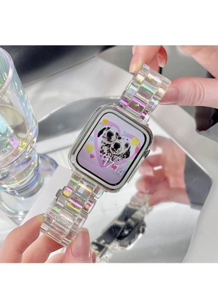 Apple Watch 7 8 9 Se Uyumlu 38MM 40MM 41MM Şeffaf Hologram Kordon Ayarlanabilir modelleri