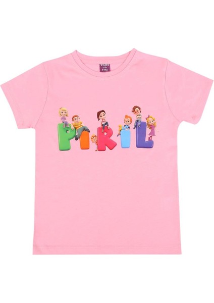 Trt Çocuk Pırıl Kız Çocuk Kısa Kollu %100 Pamuklu Pijama Takımı