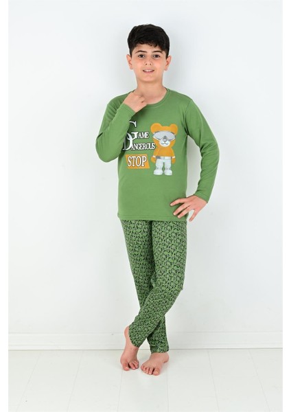 Uzun Kollu Erkek Çocuk Game Dangerous Model Pijama Takımı