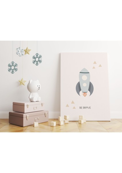 Uzay Mekiği Modern Kanvas Tablo - Bebek Odası Dekorasyon - Çocuk Odası Tablo