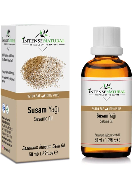 Intense Natural Susam Yağı Soğuk Sıkım 50 ml %100 Saf ve Doğal Sesame Carrier Oil