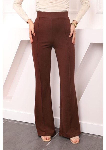 Kahverengi Yüksek Bel Çimalı İspanyol Pantolon fiyatları