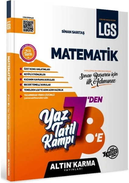 Altın Karma Yayınları Matematik Yaz Tatil Kampı LGS 7.- 8. Sınıf Hazırlık