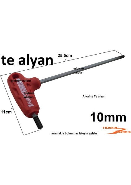Alyan Anahtar Te Tipi 10 mm Alyan Te Allen Anahtar Duble Boy