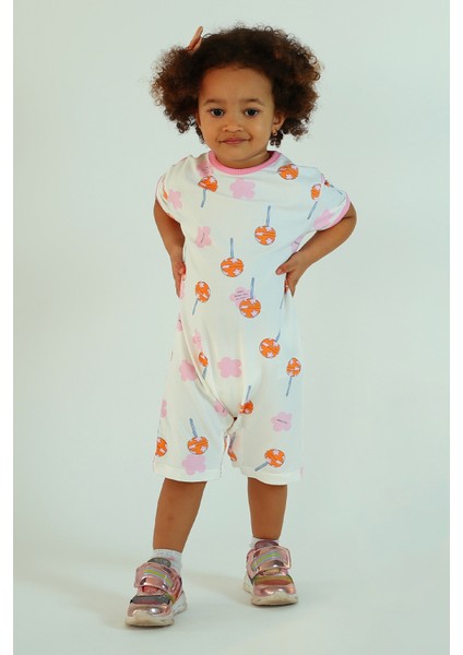 Kız Çocuk Lolipop Baskılı Basic Tulum fiyatları