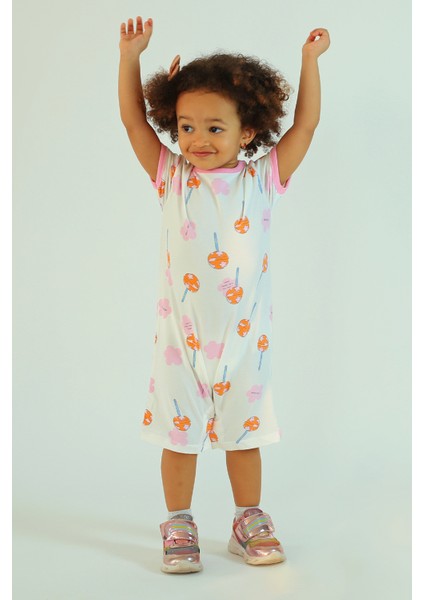 Kız Çocuk Lolipop Baskılı Basic Tulum modelleri