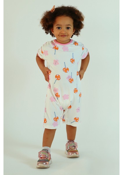 Kız Çocuk Lolipop Baskılı Basic Tulum fırsatları