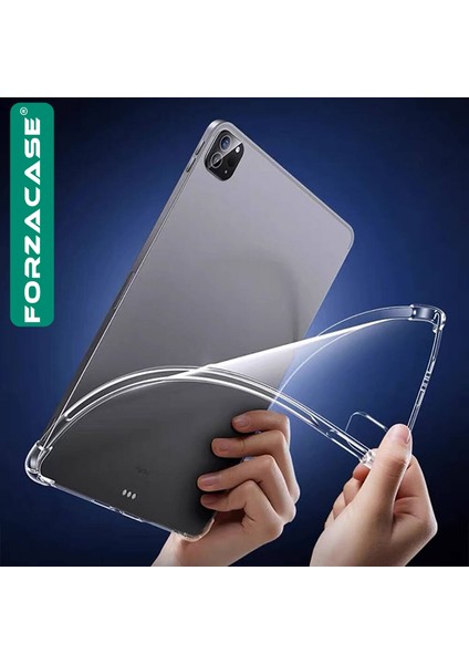 Apple iPad Pro 2024 13 Inch ile Uyumlu Anti Shock Silikon Kılıf Şeffaf - FC014