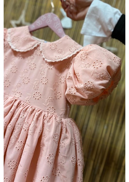 Dantel Süslemeli Balon Kol Kız Çocuk Bebek Fisto Elbise fiyatları