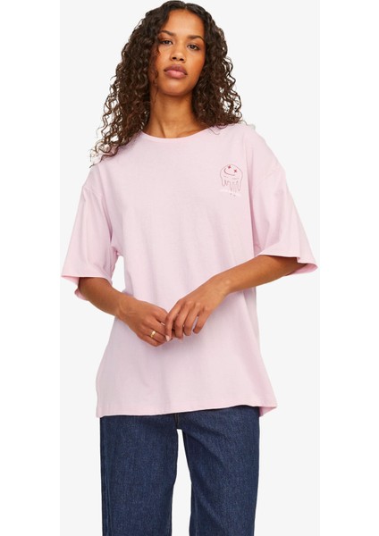 Jxjade Loose Kadın Pembe T-Shirt 12256036-PINKLADY