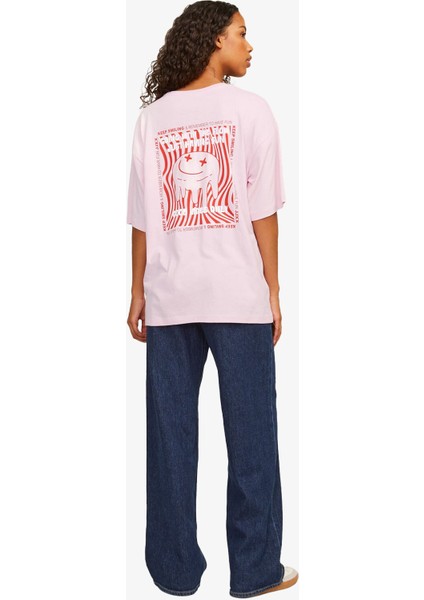 Jxjade Loose Kadın Pembe T-Shirt 12256036-PINKLADY