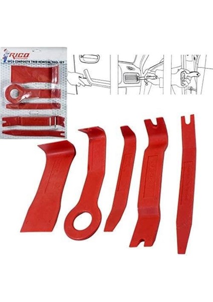RC1301 5 Parça Pvc Döşeme ve Trim Sökme Seti