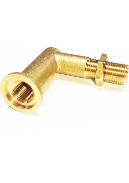 Semaver Demlik L dirsek bağlantı parçası uzun pirinç