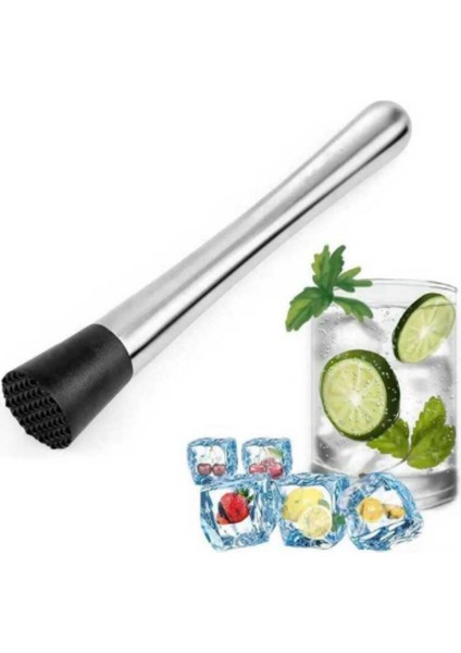 Kokteyl Seti 3lü Shaker 700 ml Mojito Tokmağı Tokmaklı Bar Kaşığı Kokteyl Hazırlama Seti Mojito