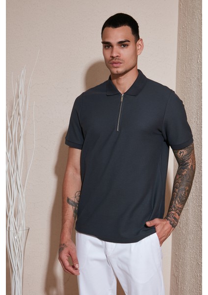 Pamuklu Regular Fit Fermuarlı Polo Yaka T Shirt Erkek Polo Yaka T Shirt 5902434 fiyatları